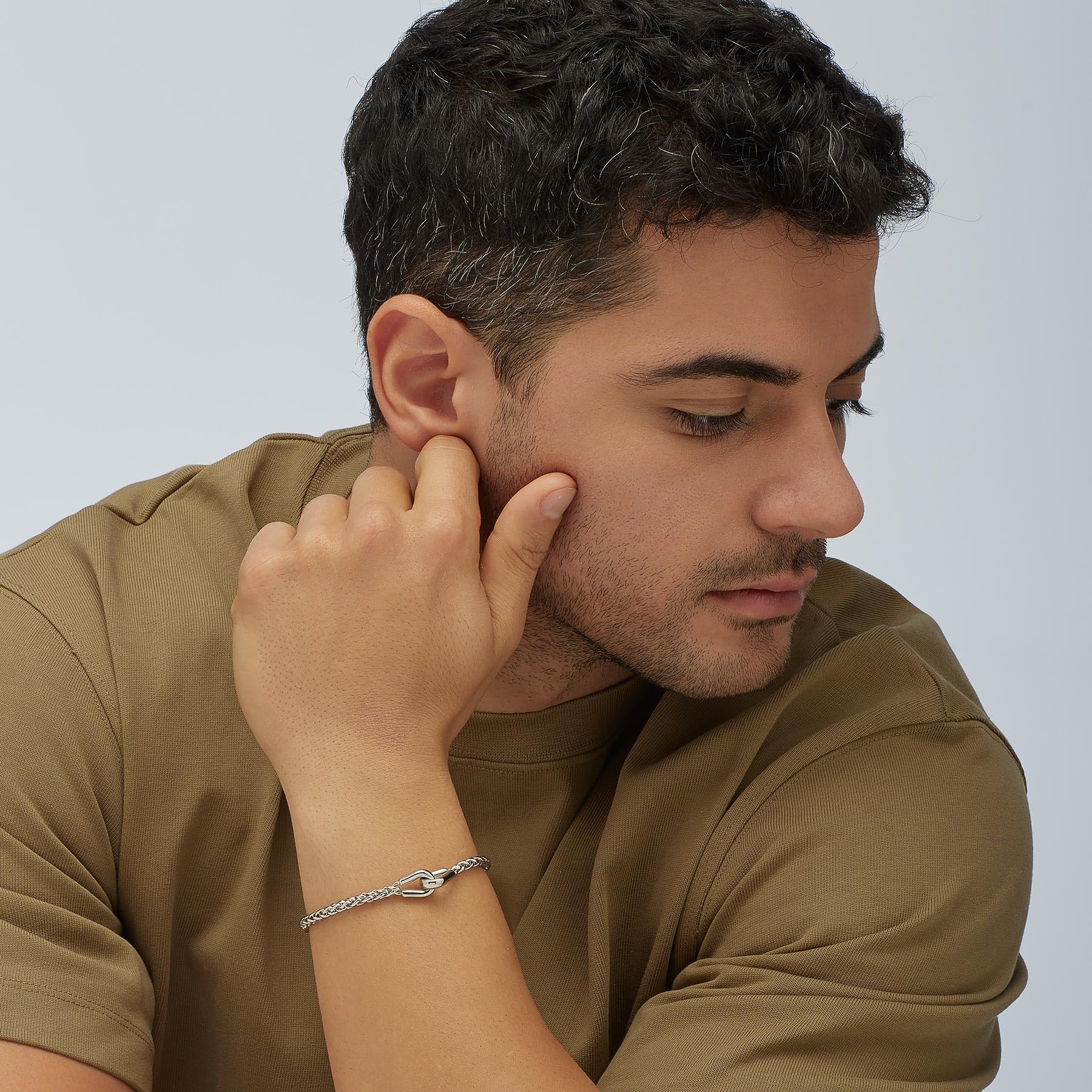 Brosway Knocker Armband für Herren aus 316 L Stahl mit Fischgrätengliedern Größe: 22 cm, BKC26