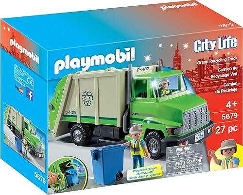 Miniatura 1 de juego de camión verde de reciclado Playmobil