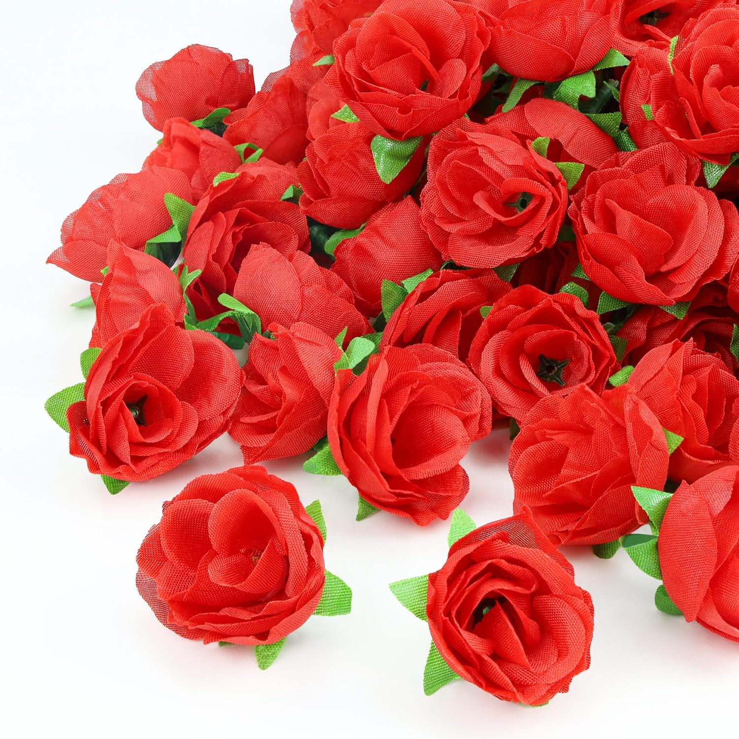 100Pcs 1.3 Inches Mini Red Roses Artificial Flowers Mini Rose Flowers for Crafts Fake Small Silk Rose Head for Wedding Bouquet DIY Party Table Centerpieces Decor - Image 2