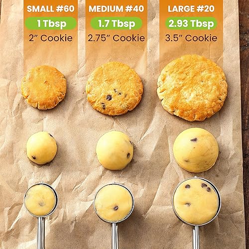 Miniatura 8 de Spring Chef - Cuchara mediana de menta para hornear, cuchara multifuncional #40 con liberación de gatillo, helado, cuchara de melón, cuchara de