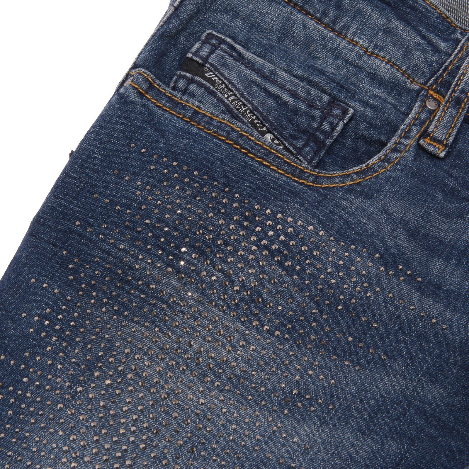 Diesel 7169S Jeans Bimba Girl Blue Stretch Pantalone con Strass Trouser