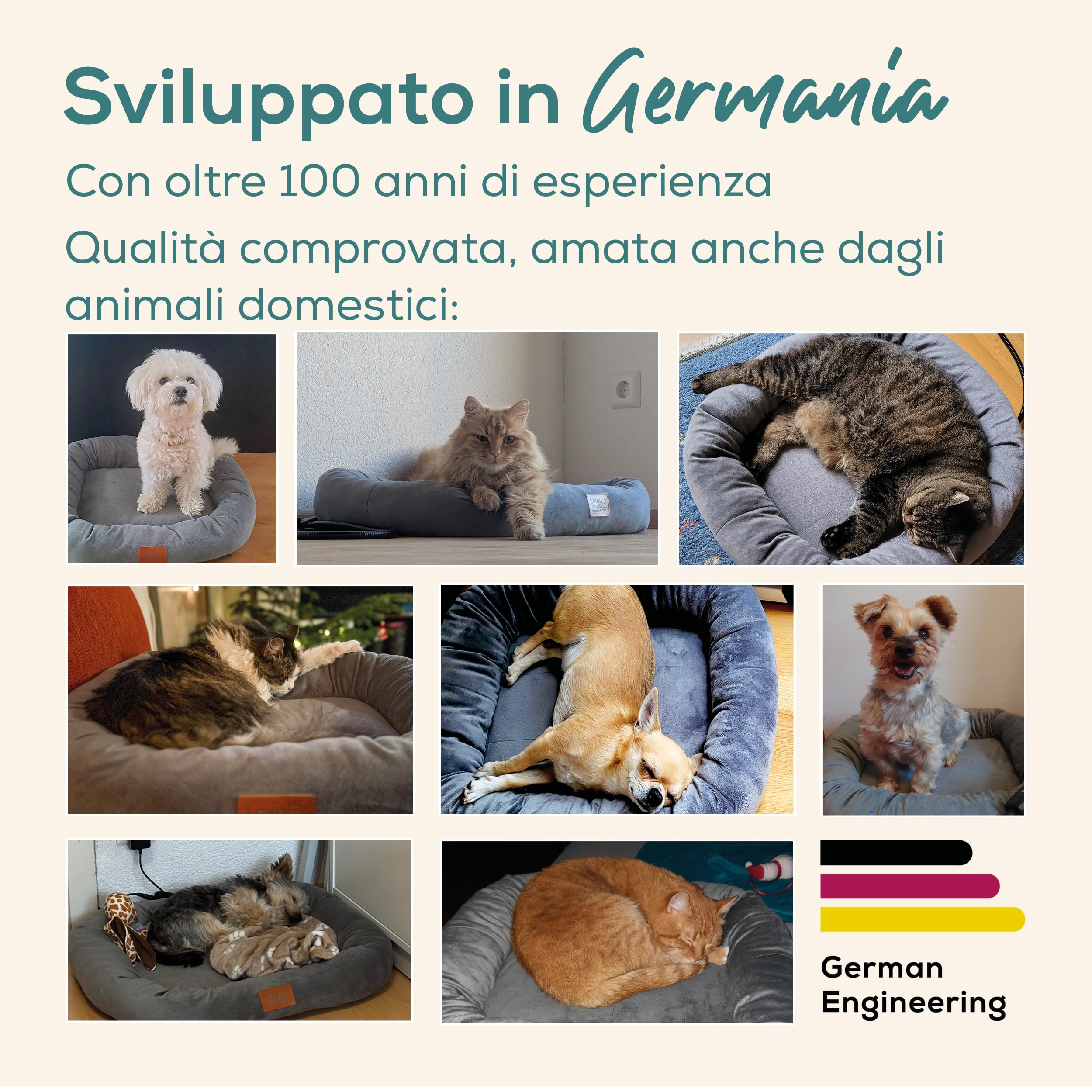 Beurer Love Your Pet Cuccia Termica "Kira" per Animali, Cuccia Riscaldante per Cani e Gatti con Timer e 2 Livelli di Calore, Sfoderabile, Lavabile, Impermeabile, Antigraffio e Sicura 58x50 cm