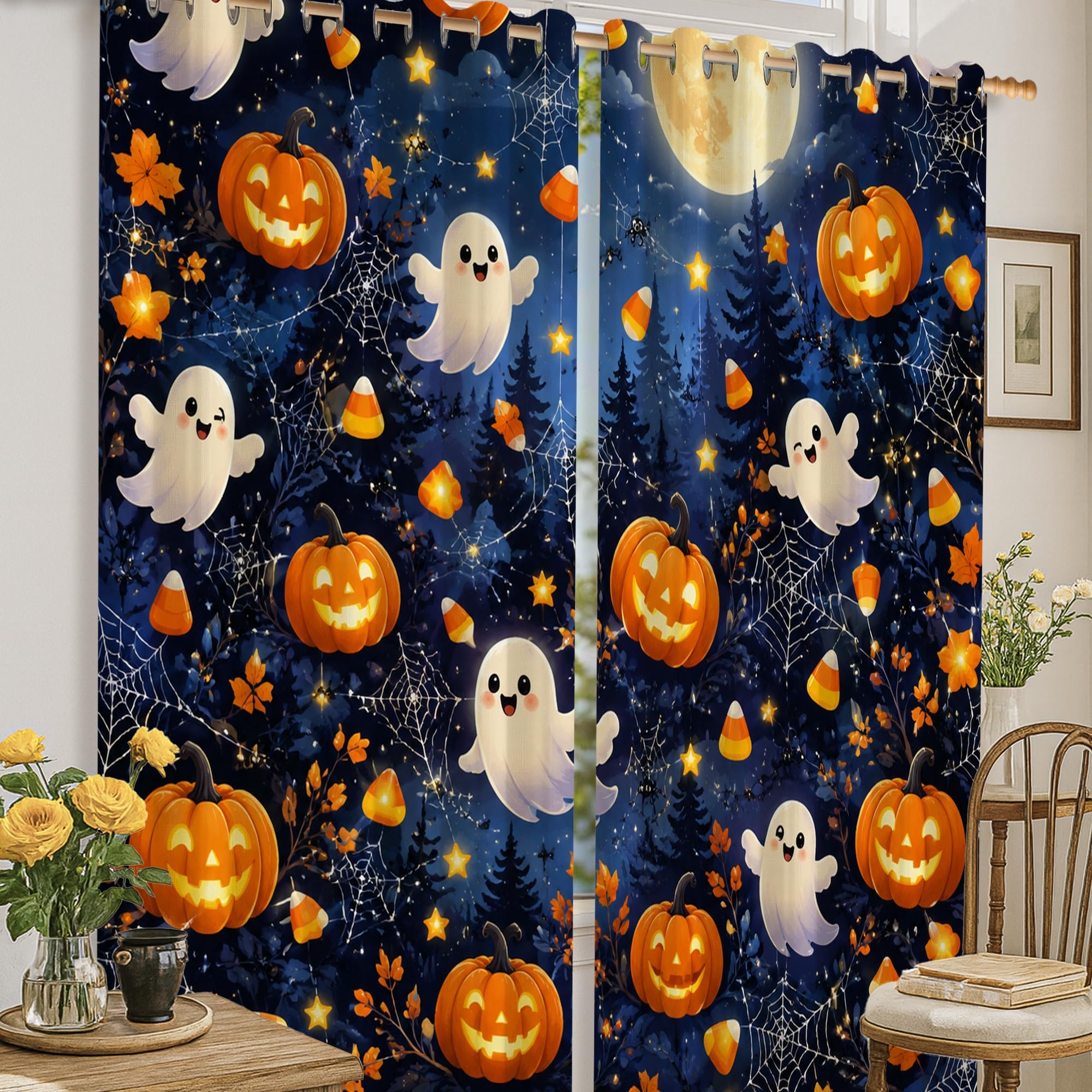 Rideaux occultants Halloween pour ambiance cocooning et festive dans le salon