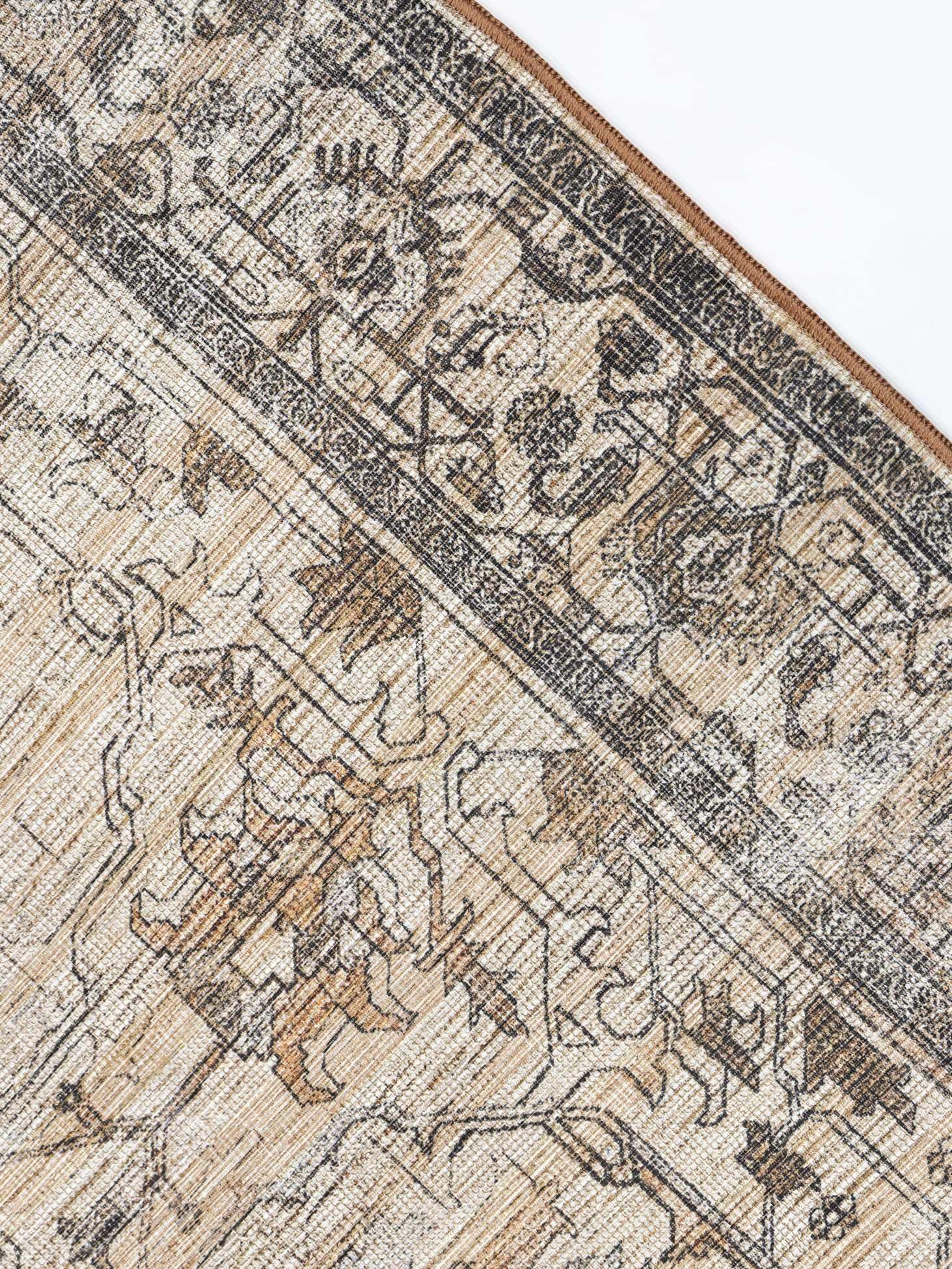 RugVista Oxana Oriental, Dywan, Vintage, 200 x 300 cm, Prostokąt, Niski, Pokój dzienny, Sypialnia, Prać w pralce, Brunatny/Beżowy