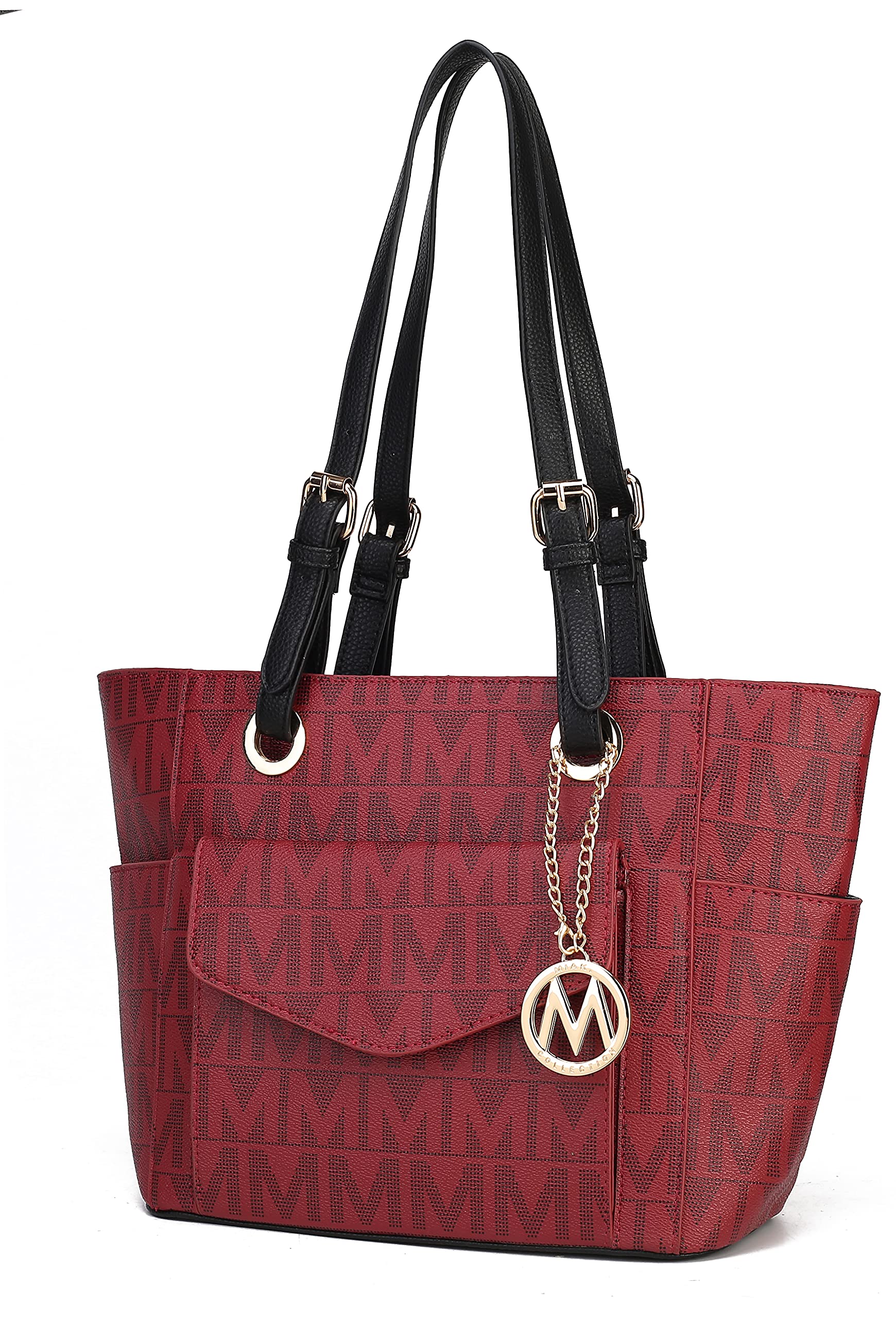 MKF Collection Tote Bag for Women, Signature Vegan Leather Pocketbook Shoulder bag Top-Handle Purse Tote Handbag