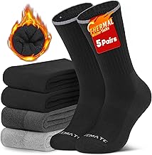 CLOSEMATE 5 Paar Thermosocken Herren 39-42 43-46 47-50 Wintersocken Warme Socken Gekämmte Baumwollsocken Wandersocken Trekkingsocken Arbeitssocken Haussocken Dicke Fleece Socken Crew Scoks