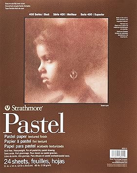 Strathmore 400 Series Pastel Pad, Assorted Colors, 11"x14" Glue Bound, 24 Sheets