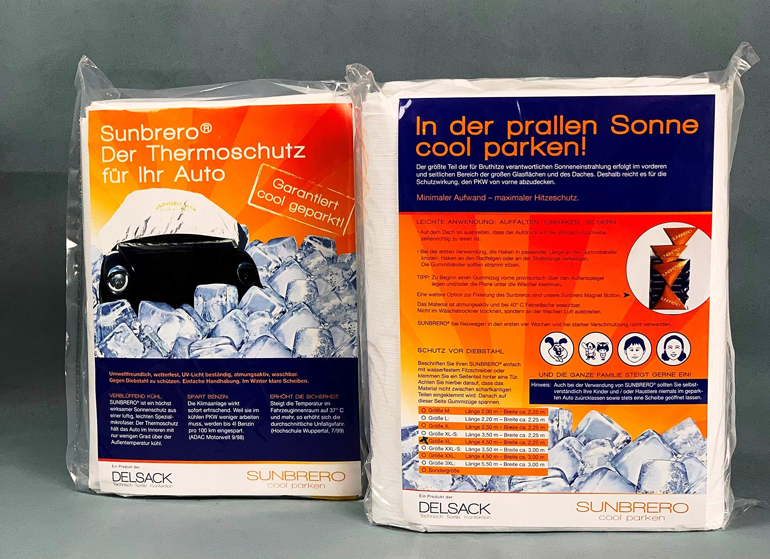 Auto Sonnenschutz Sunbrero, Abdeckung, Halbgarage, Hitzeschutz, Haube für's Auto, um das Starke Erhitzen des Innnenraumes zu verringern. Größe XXL-S (3,50 m lang, 3,00 m breit)