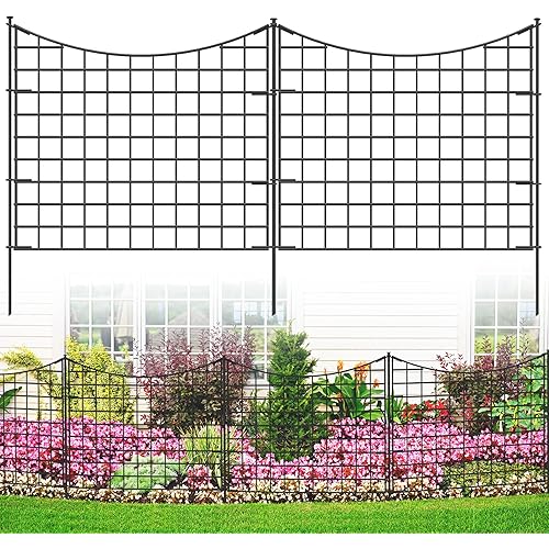 YITAHOME Metal Decorative Garden Fence Animal Barrier No Dig Dog Fencing for Yard 5 Panels 30"(L)×25"(H)
