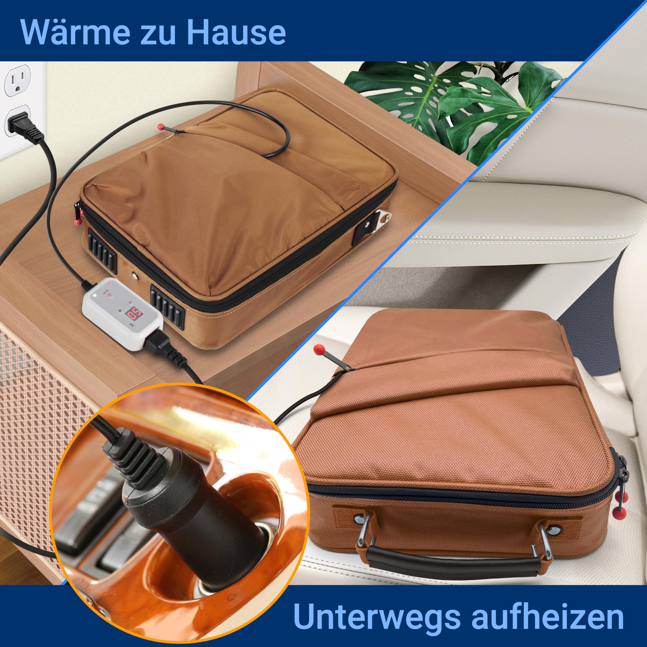 SereneLife Hot Stone Massage Set mit Heiztasche 12 Basalt Massagesteine Digitale Temperatursteuerung Wärmegerät Wellness