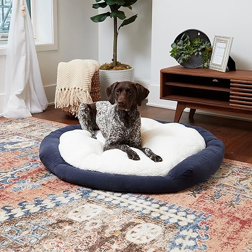 Miniatura 2 de South Pine Porch Maddie Donut - Cama para perros con almohada central extraíble Crema, Mezclilla, Verde Musgo