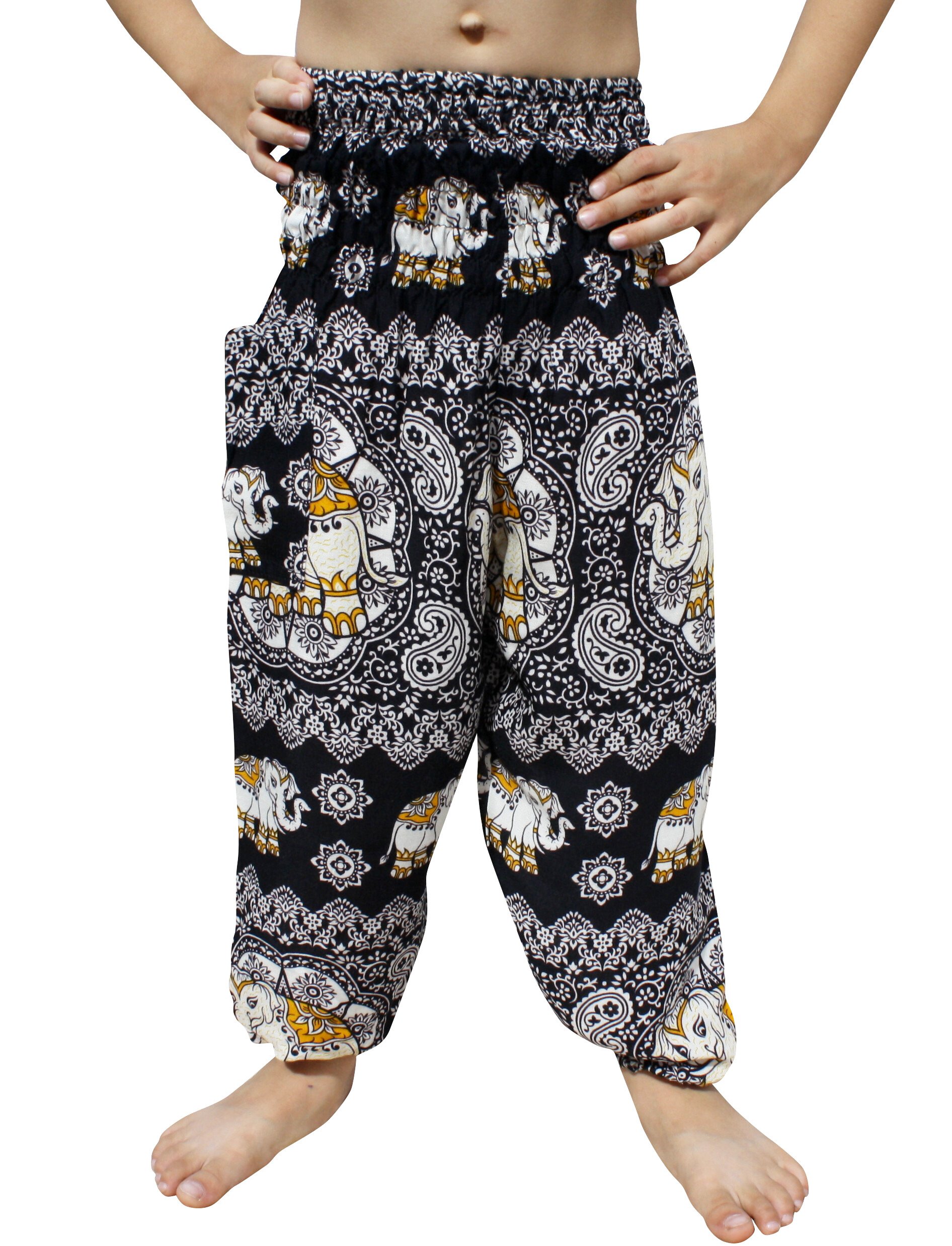 Full Funk Rayon Smock Waist Child Lounging Comfortable Elephant Aladdin Pants