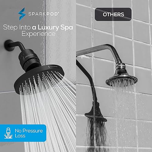 Miniatura 18 de SparkPod Juego de cabezal de ducha filtrado de lujo de 23 etapas, reduce el cloro y los metales pesados, filtro de regadera de alta presión