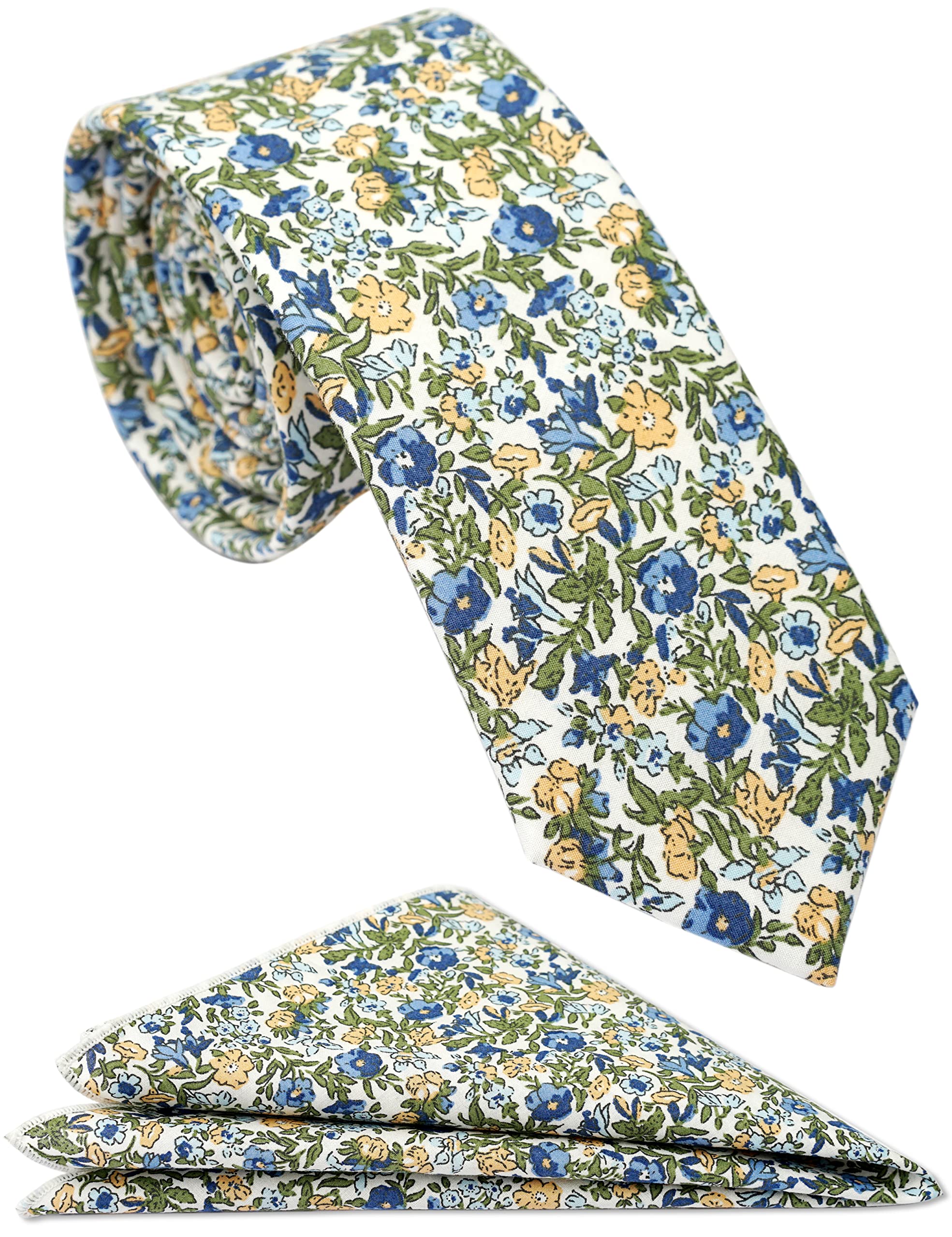 Pink Floral Ties | Skinny Cotton Flower Print Necktie in Bright Pink