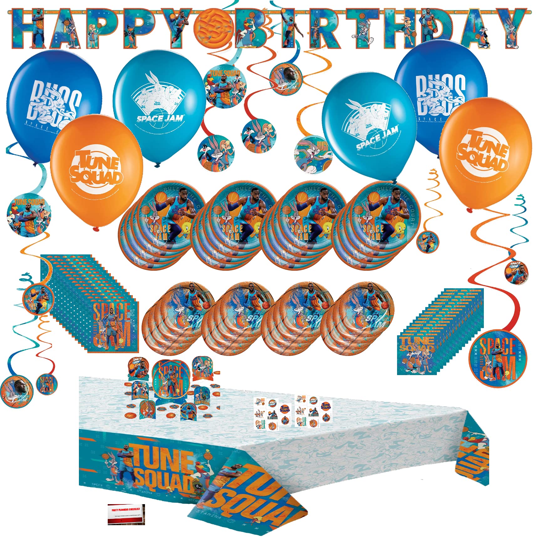 Buy Space Jam Jumbo Deluxe Birthday Premium Party Supplies Bundle Pack