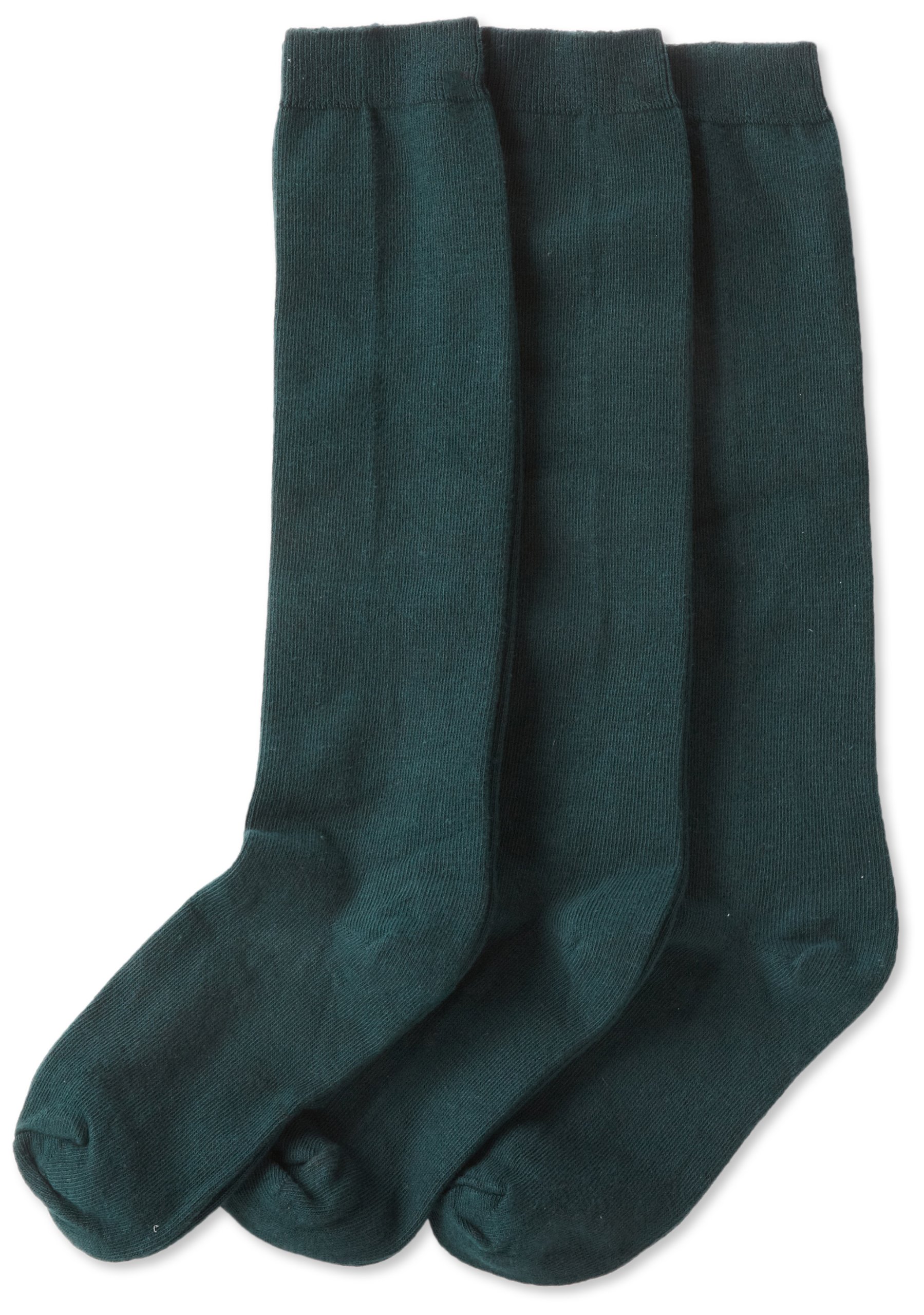 Jefferies Socks Girls Girls'School School Uniform Knee High Socks, Hunter, M (Pack of 3)