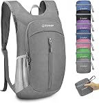 ZOMAKE Small Hiking Backpack for Women Men,10L Lightweight Packable Backpack Travel Foldable Day Pack for Outdoor Sports(Black A2)