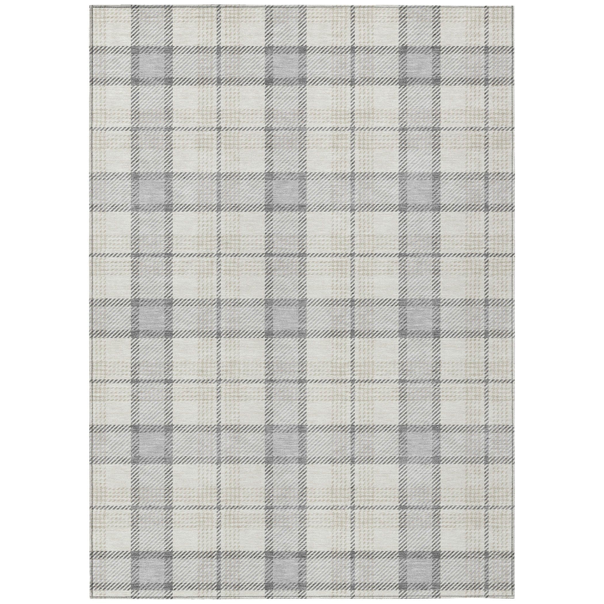 Addison Rugs Chantille ACN1052 Gray 8' x 10' Indoor Outdoor Area Rug, Easy Clean, Machine Washable, Non Shedding, Bedroom, Entry, Living Room, Dining