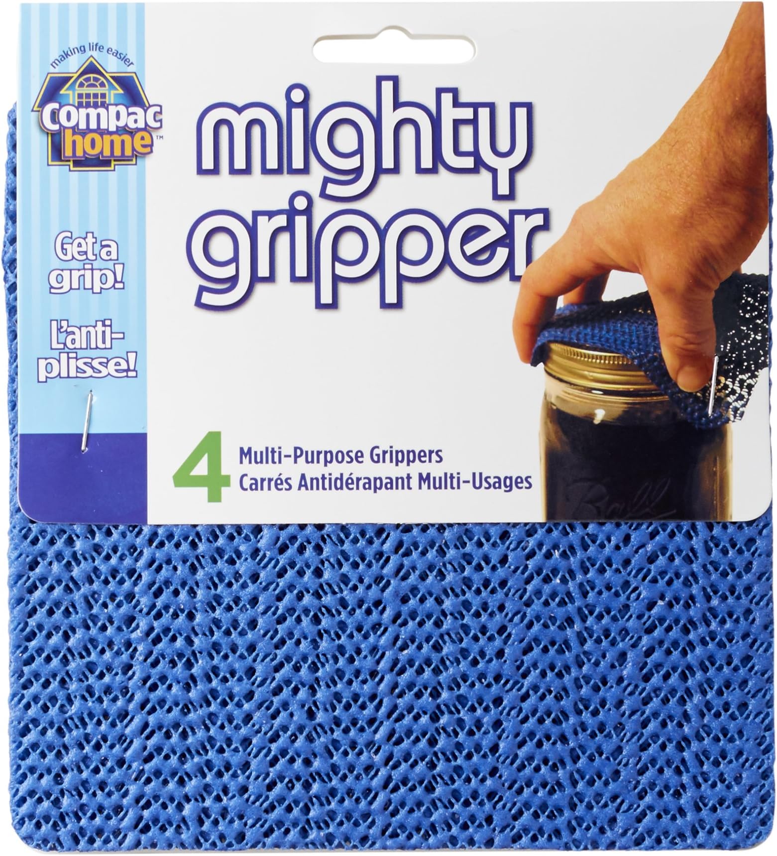 Compac Home Mighty Gripper Non-Slip Pads Bottle and Jar Opener, Also Used as a Nonslip Pad to Stabilize Pictures, Keyboards, Lamps, Furniture, and More, 4 Count