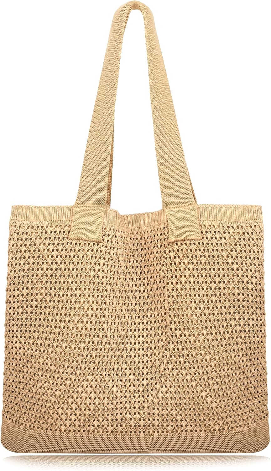 Beach Bag with lining crochet tote for women shoulder hobo casual handbags shopping work bag