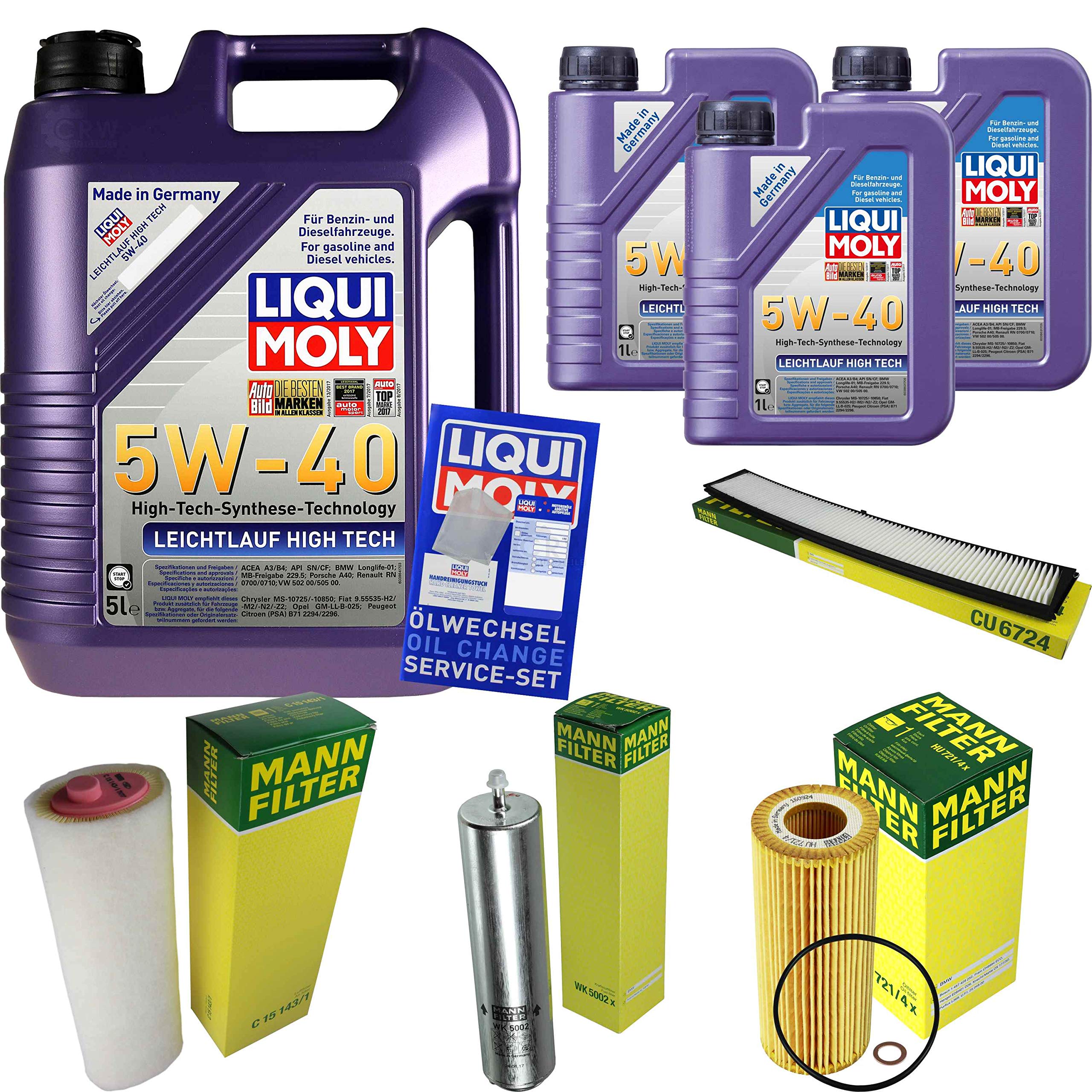 Pacchetto di ispezione 8 L LM LL High Tech 5W-40 + Pacchetto filtri Uomo 3 pezzi