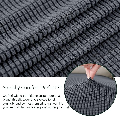 Vista 415 de CHUN YI - Funda elástica de cojín para sofá biplaza, funda de asiento de sofá con tela jacquard de elastano (mediana, color verde azulado) Verde