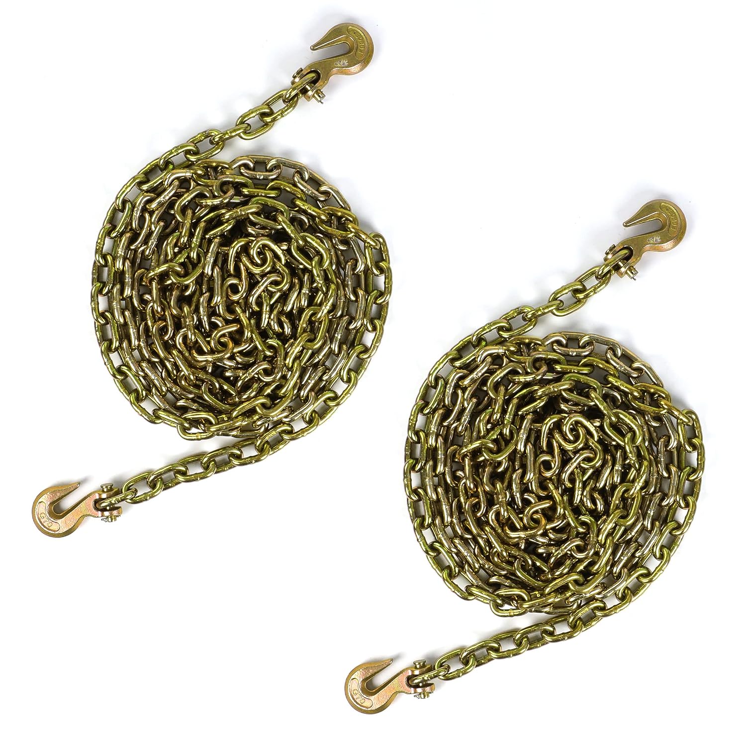 Towmavin Tow Chain Tie Down 3/8"×10' G70 Binder Flat with Hooks for Fixed Cargo Stability Transport Binder Chain-2Pack: Industrial & Scientific