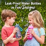 Bentgo® Bouteille d'eau pour enfants - neuf & Amélioration 2023 Proof de fuite, sans BPA 15 oz. Coupe pour les jeunes enfants & Enfants - Paille de gonflage pour les écoles, les sports, les garderies, le camp & Plus (Dinosaure)