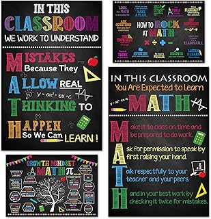 4 Pcs Math Posters (11"x17")