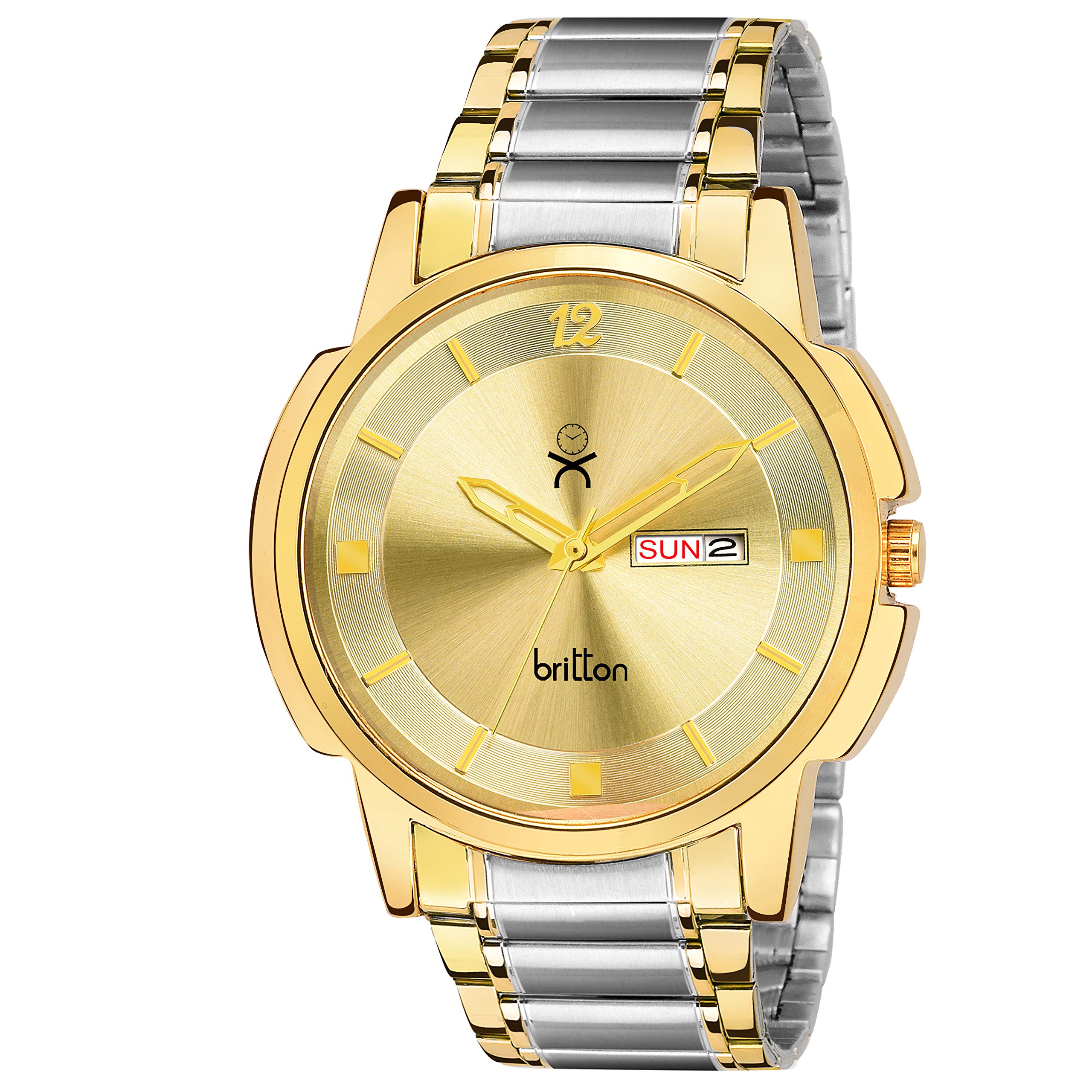 BRITTON Golden Dial Mens Analogue Watch-BR-GR095-GLD-SLV (B07TM3SYJ5) Amazon Price History, Amazon Price Tracker