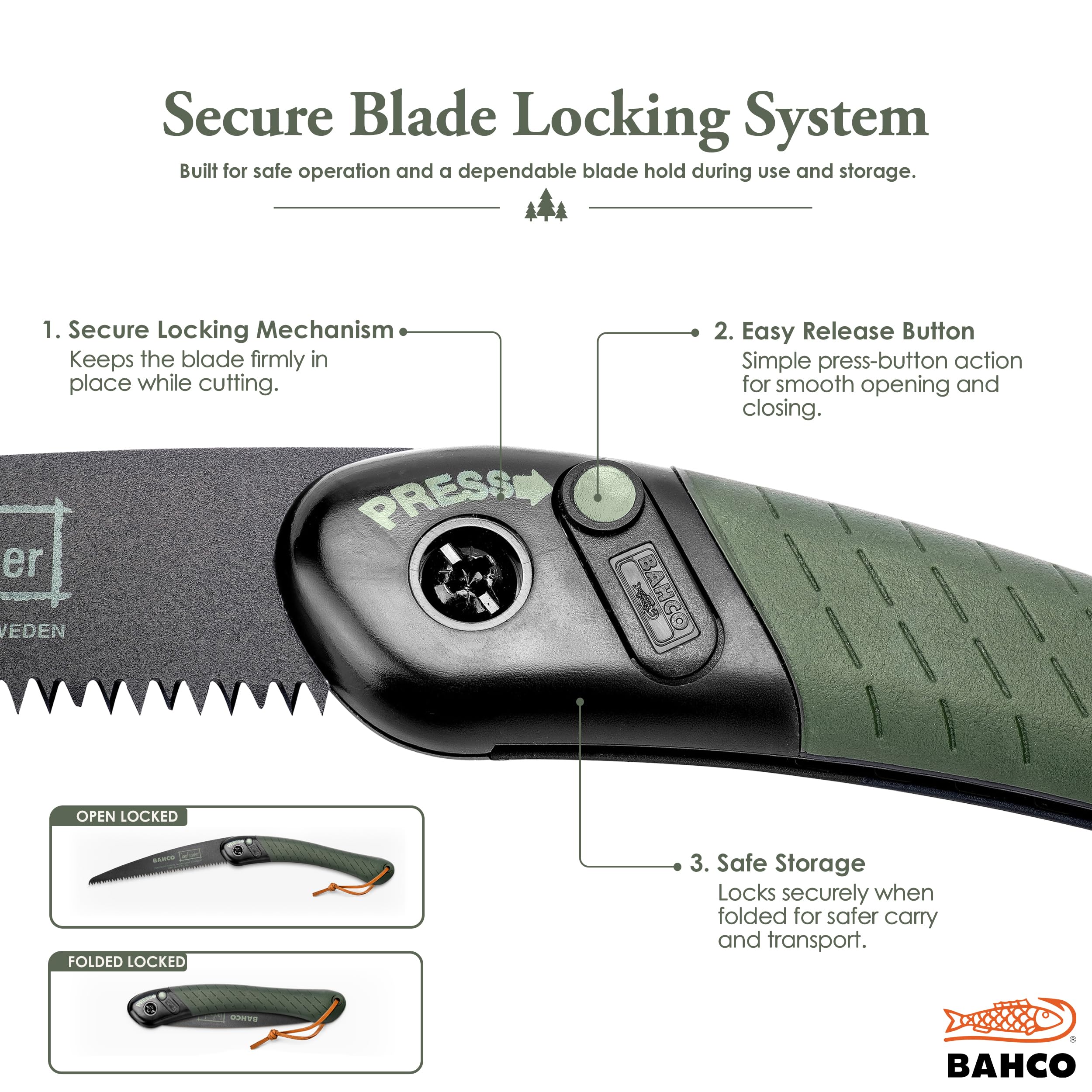 Bahco Laplander Folding Saw - 7.5" Blade -9