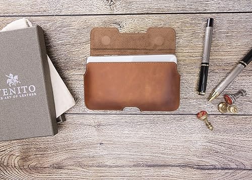 Vista 2 de Venito Rome - Funda universal de cuero compatible con iPhone 14-13-12 Pro Max, Galaxy S23-S22-S21-S2 (Ultra-Plus) Note 2 Ultra y teléfonos