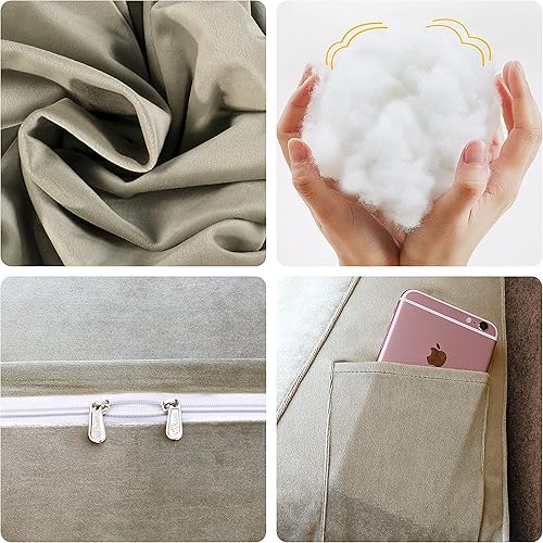 Miniatura 6 de homecozy Almohada de cabecera de cuña para dormitorio, almohada de lectura para la espalda, soporte para sentarse en la cama, cojín lumbar,