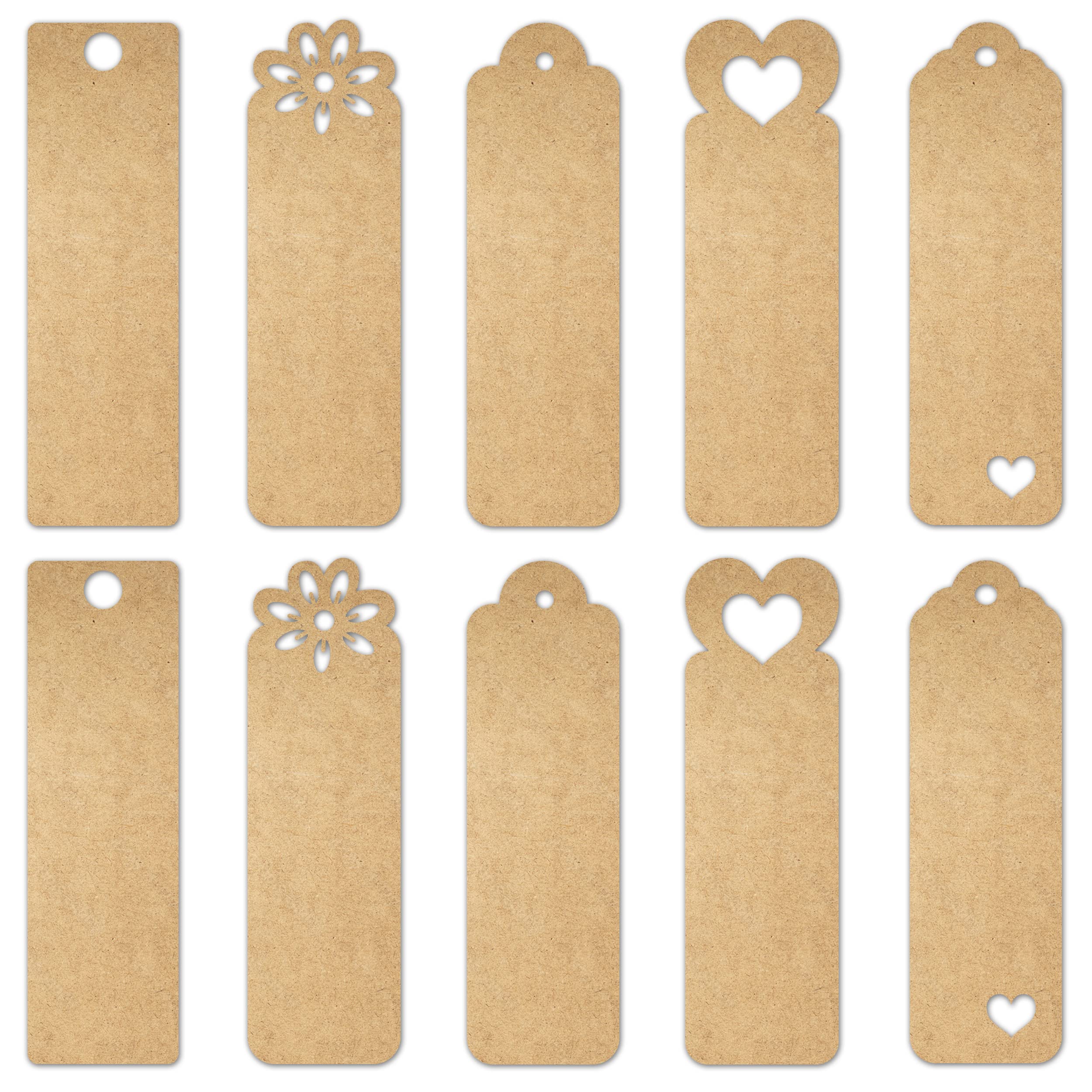 SWAGSTATION MDF Cutouts for Art and Craft with Smooth Surface.MDF Board Suitable for Decoupage,Resin Art,Pyrography,Mandala Art,Bookmark 10 Pcs Mixed Design Shapes