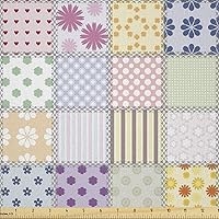 Vista 5 de Lunarable The Yard, tela de mariposa de The Yard, colorido patrón de insectos con alas para primavera, diseño de dibujos animados, tela de Morado