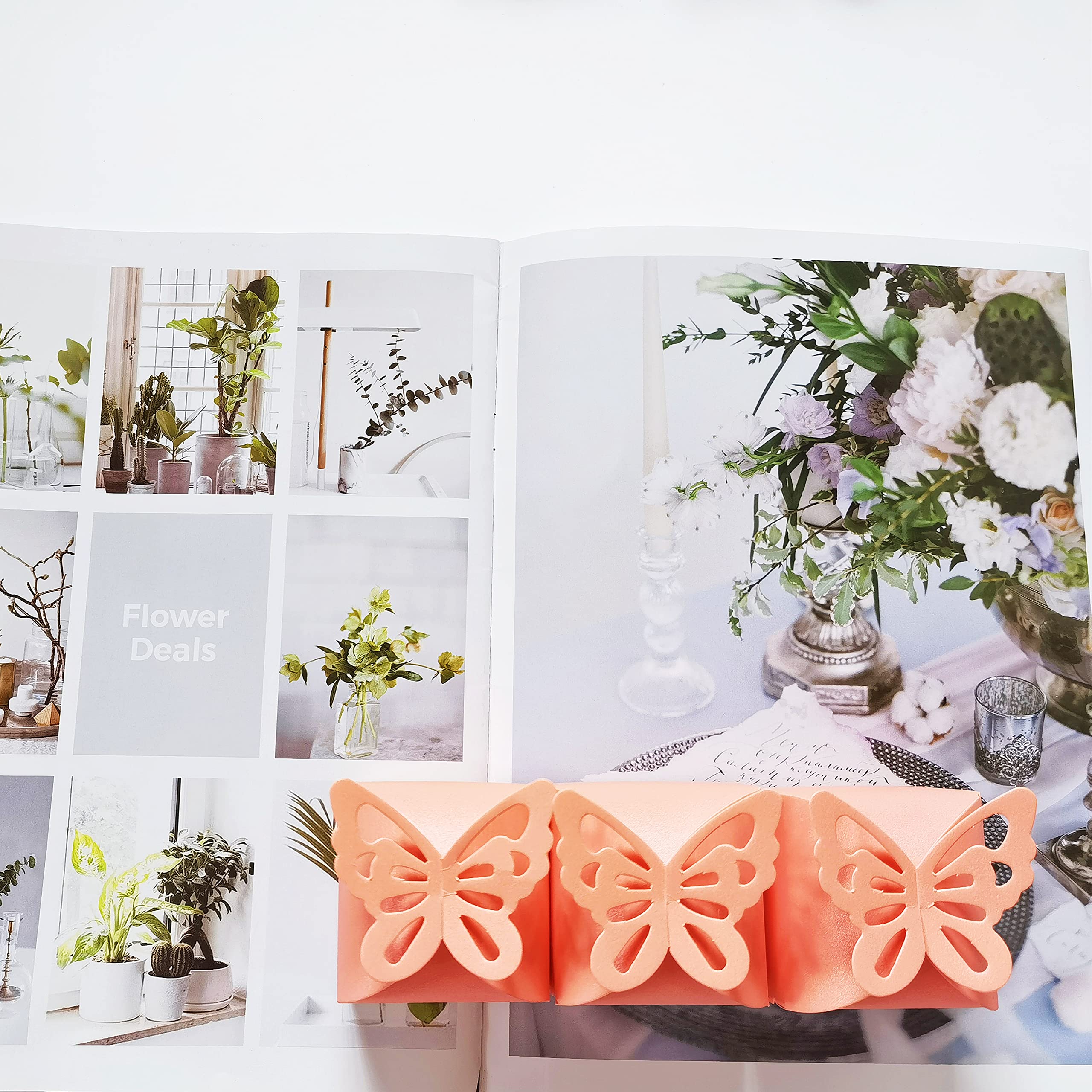 50 Scatoline Portaconfetti A Farfalla - Bomboniere Per Matrimonio, Compleanno, Feste, Blu Scuro - Foto 8