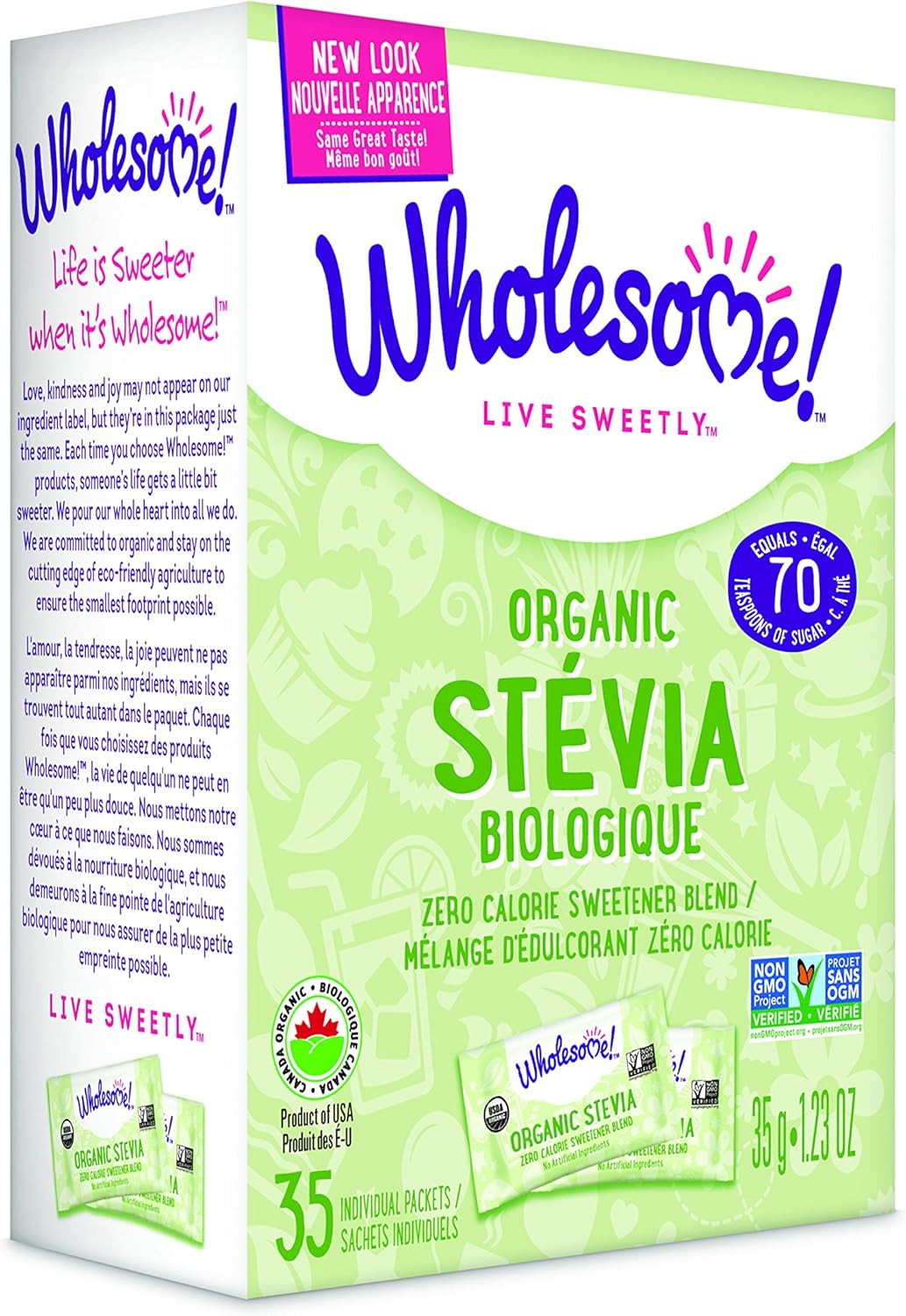 Wholesome Sweeteners Organic SteviaStevia , 35 Count Amazon.ca Grocery & Gourmet Food
