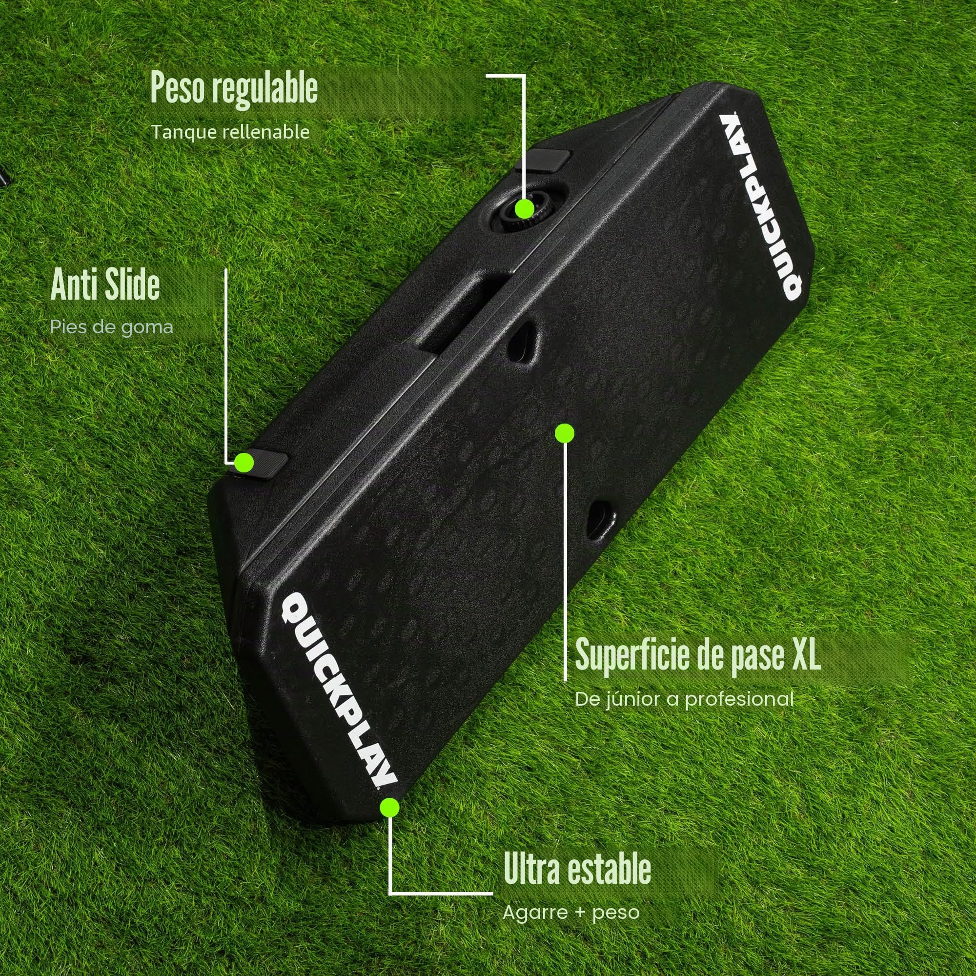 QuickPlay Replay Boombox - Tablero de rebote de fútbol portátil de doble superficie con ángulo ajustable - Equipo de entrenamiento de fútbol para control, práctica de pases