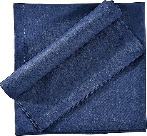 Miniatura 13 de Fingercraft Juego de 12 servilletas de tela de mezcla de lino y algodón, lavables, calidad premium, fiestas, bodas, servilletas de cena en inglete