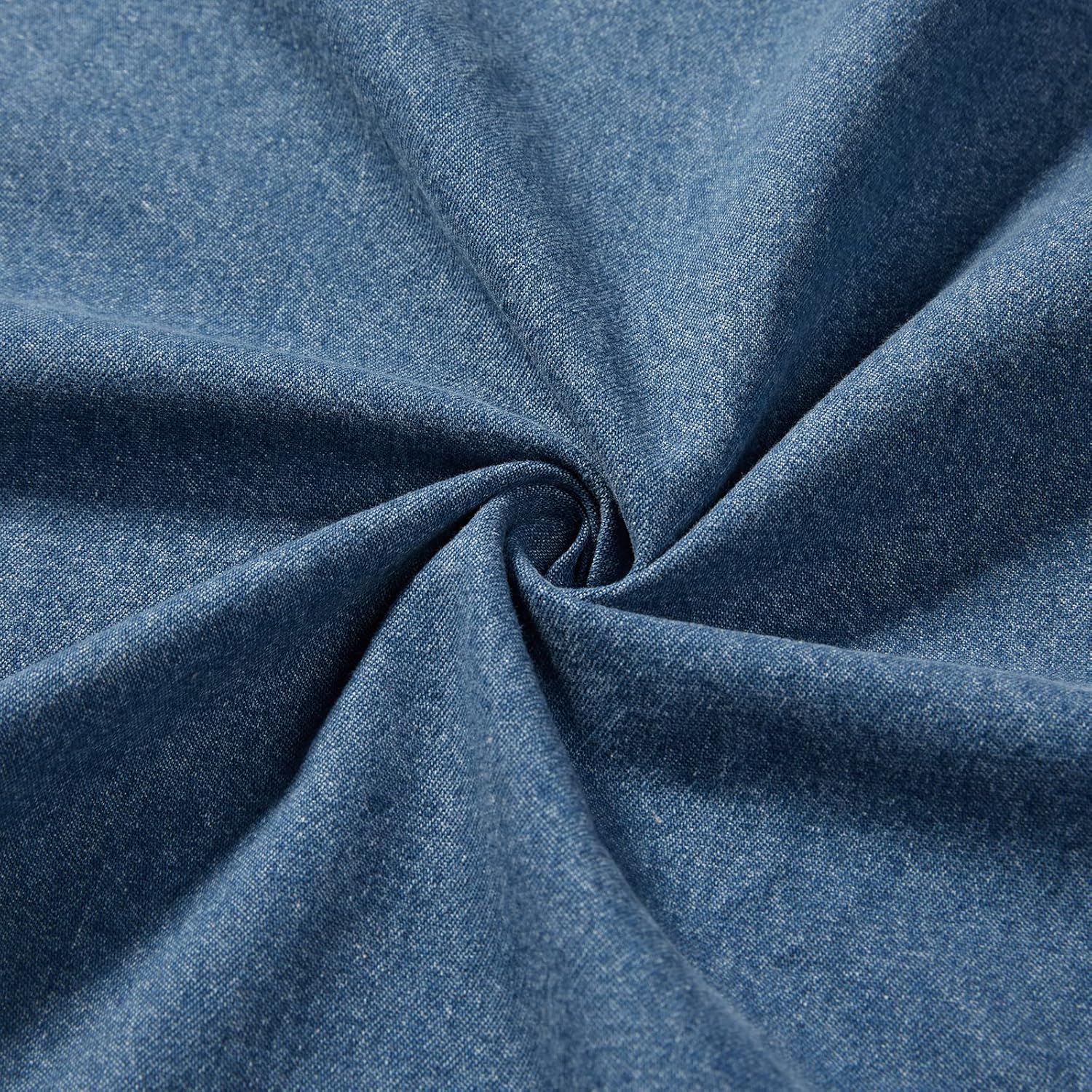 HISEA Men's Denim Shirt Long Sleeve Work Shirt Mens Regular Fit Button Down Shirts Cotton Work Shirts Washed Finish - Image 5