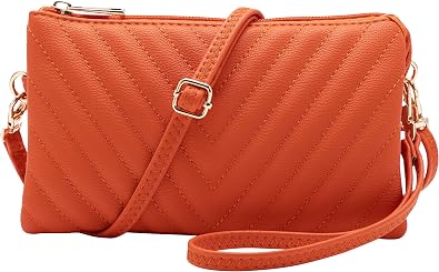 B BRENTANO Vegan Leather Multi-Pocket Crossbody Purse/Clutch with Card Slots, Removable Wristlet & Adjustable Shoulder Strap | Vegan Leather