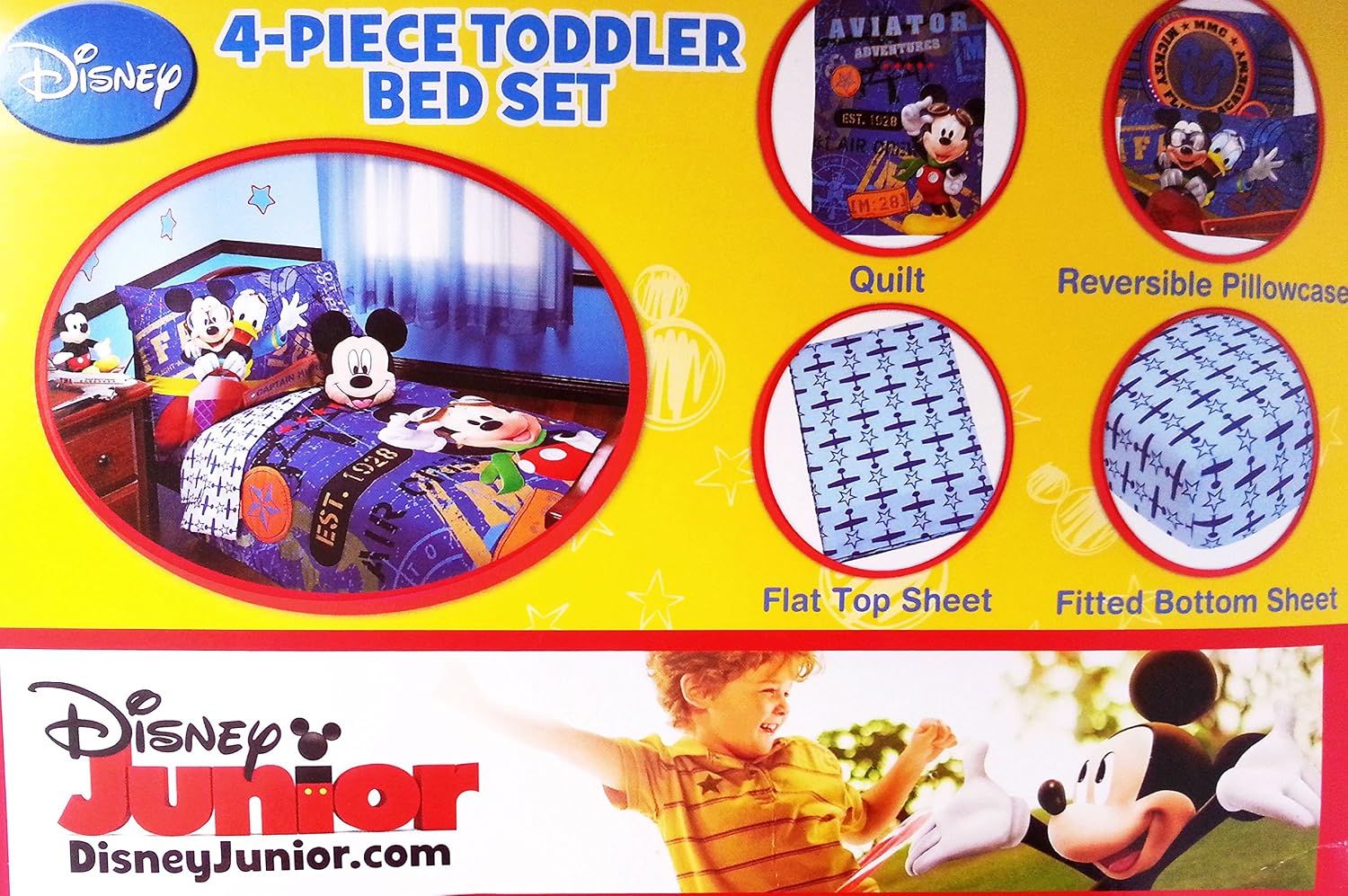 Disney Mickey Mouse 4pc Toddler Bedding Set ''Genuine Licensed''