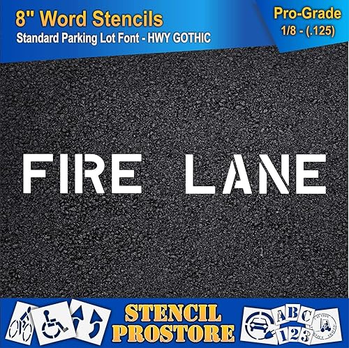 Miniatura 3 de Plantillas de marcado de pavimento  Plantilla de carril de fuego de 8 pulgadas  8 x 61 pulgadas x 18 pulgadas (128 mil)  Grado profesional