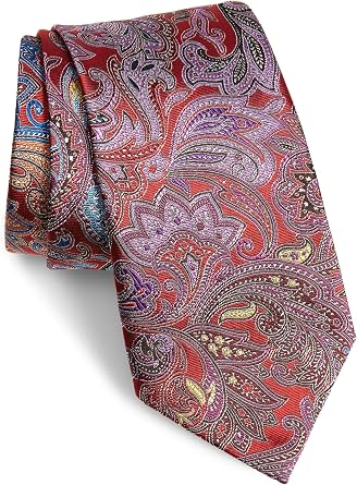 Amazon.com: Corbata de seda para hombre Ermenegildo Zegna Quindici Jaquard  Paisley, talla regular - rojo : Ropa, Zapatos y Joyería