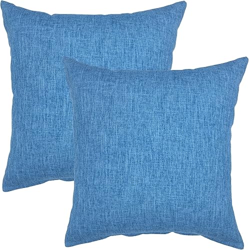 YOUR SMILE - Funda de cojín de lino de algodón para sofá cama, 18 X 18 pulgadas