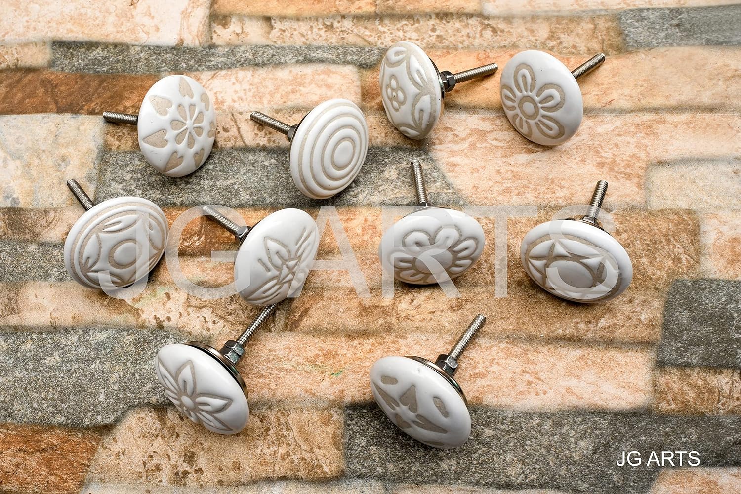20 X Mix Vintage Look White Creame Creme Flower Ceramic Knobs Door Handle Cabinet Drawer Cupboard Pull