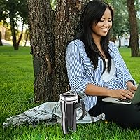 Vista 30 de Oggi Multigrip Stainless Steel Thermal Travel Mug - 16oz, with slide open lid for hot and cold beverages.