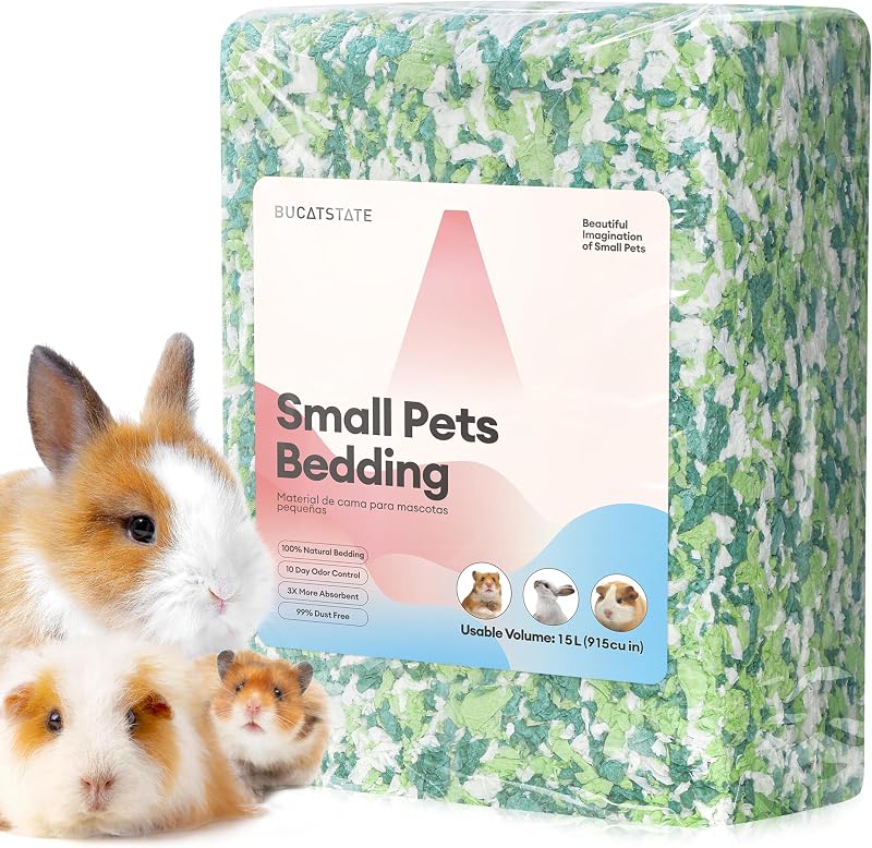 Forração de Papel Verde para Pequenos Animais BUCATSTATE, 15 L