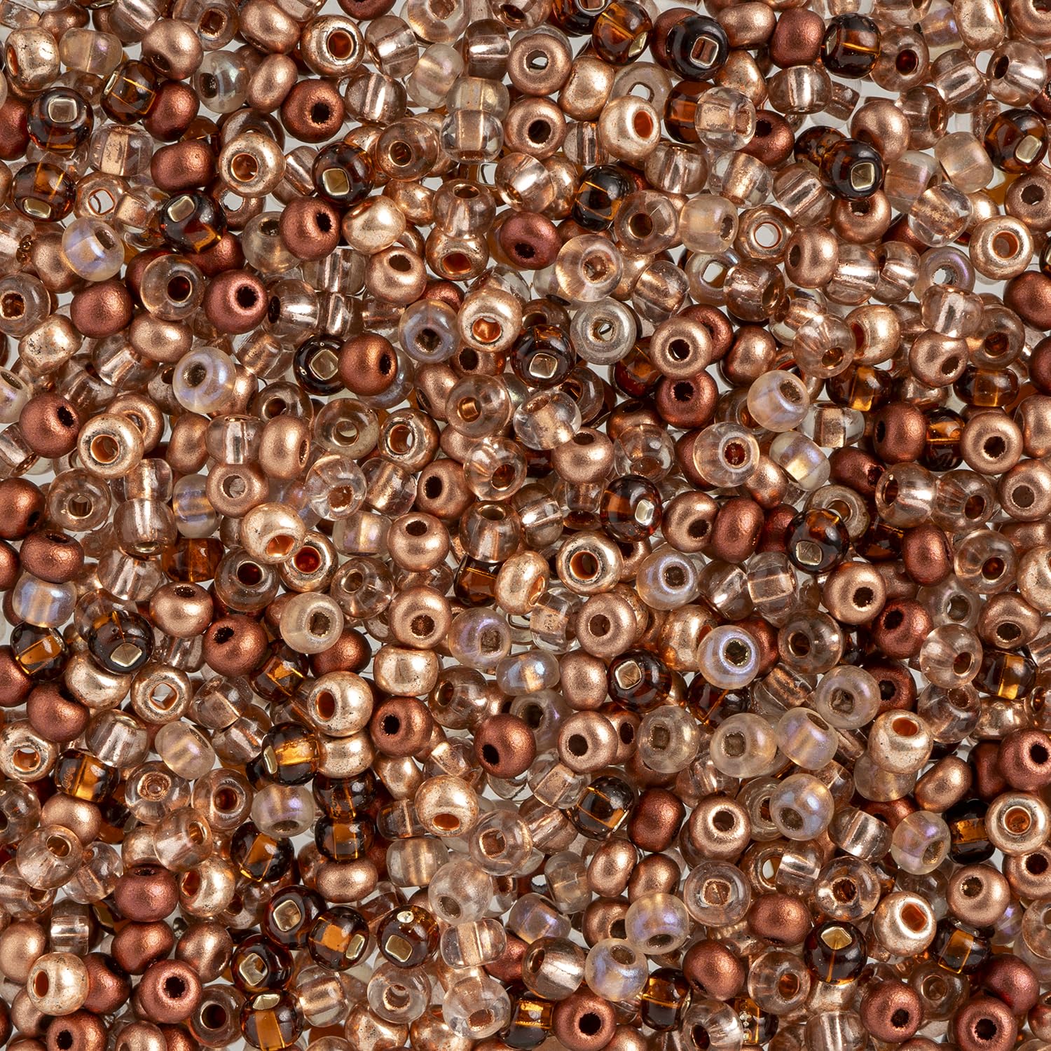 John BeadCzech Seed Bead 6/0, Copper Mega Mix, 100g