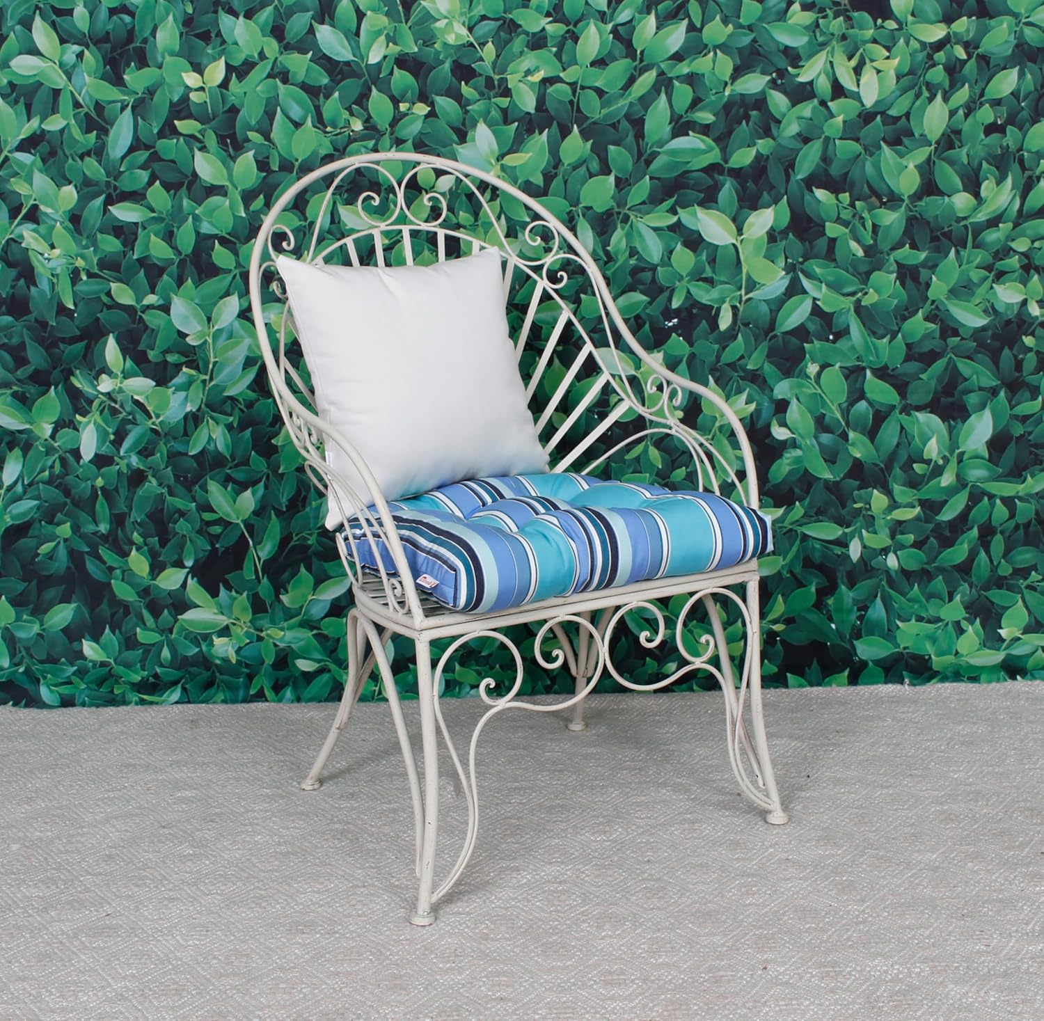 Outdoor/Indoor Sunbrella Set of 2 Pieces Seat Cushions, Wicker Seat, U Cushions, Patio Furniture Cushions 19 inch x 18 inch x 4 inch Water and Fade Resistant Dolce Oasis